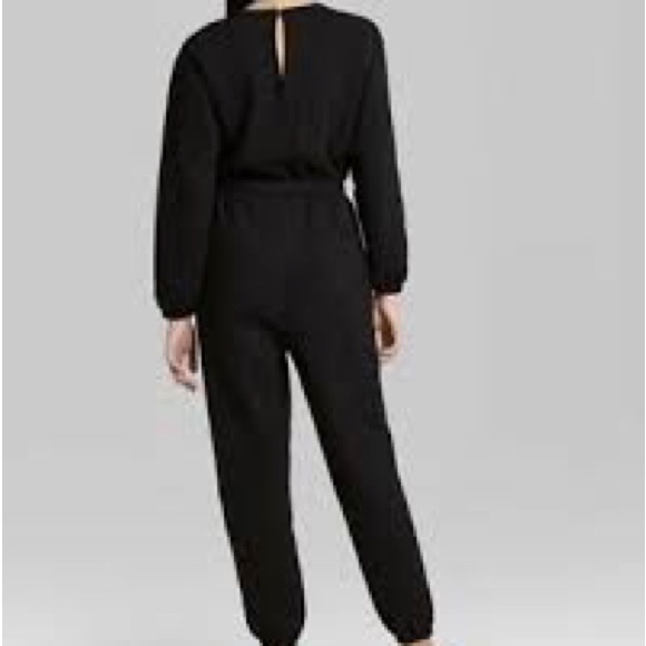 Wild Fable Black Jumpsuit with Long Sleeves and Elastic Waist - Picture 2 of 5